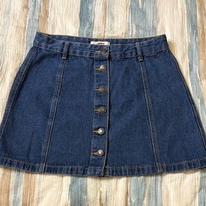 Forever 21 Dark Blue Button-Up Mini Skirt